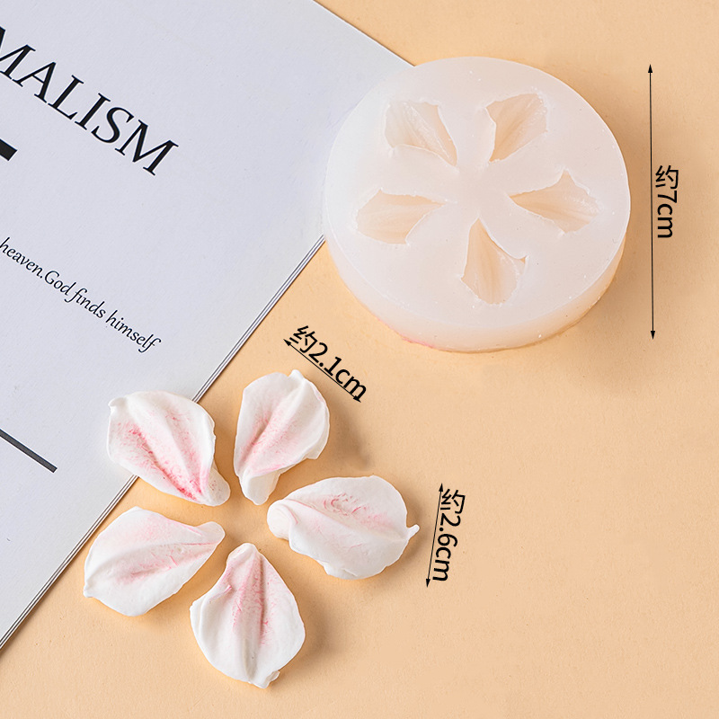 Flower Petal Silicone Mold Set Five-Petal Rose Peony Flower Shaped Molds for Chocolate Fondant Cake Decoration Epoxy Resin DIY Craft Making