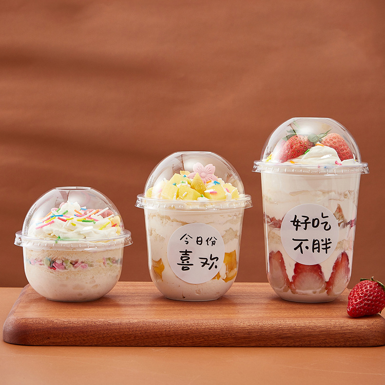 Popular Dessert Cups | U-Shaped Mille Crepe Cake & Fat Cups | Parfait, Ice Cream Sundae, Tiramisu, Mousse Cups for Baking