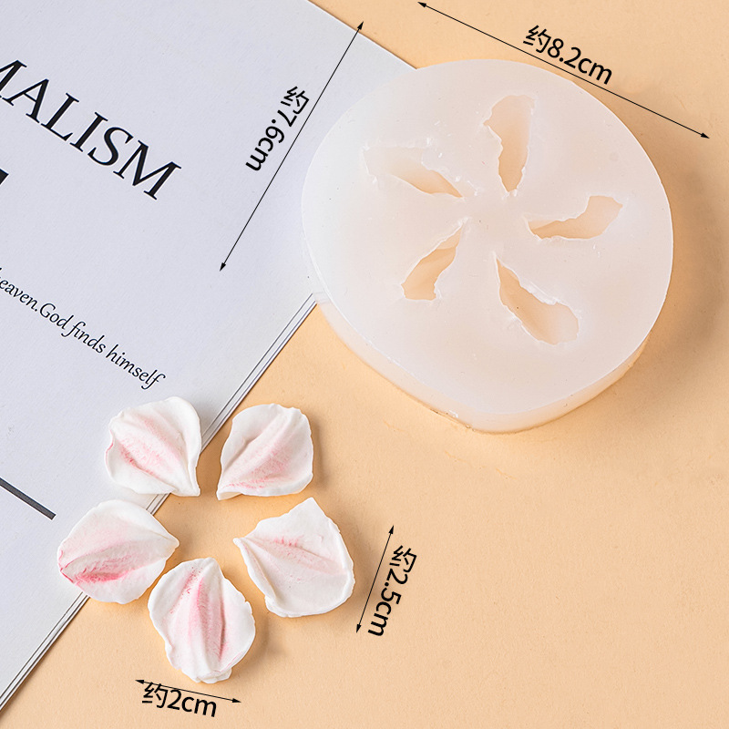 Flower Petal Silicone Mold Set Five-Petal Rose Peony Flower Shaped Molds for Chocolate Fondant Cake Decoration Epoxy Resin DIY Craft Making