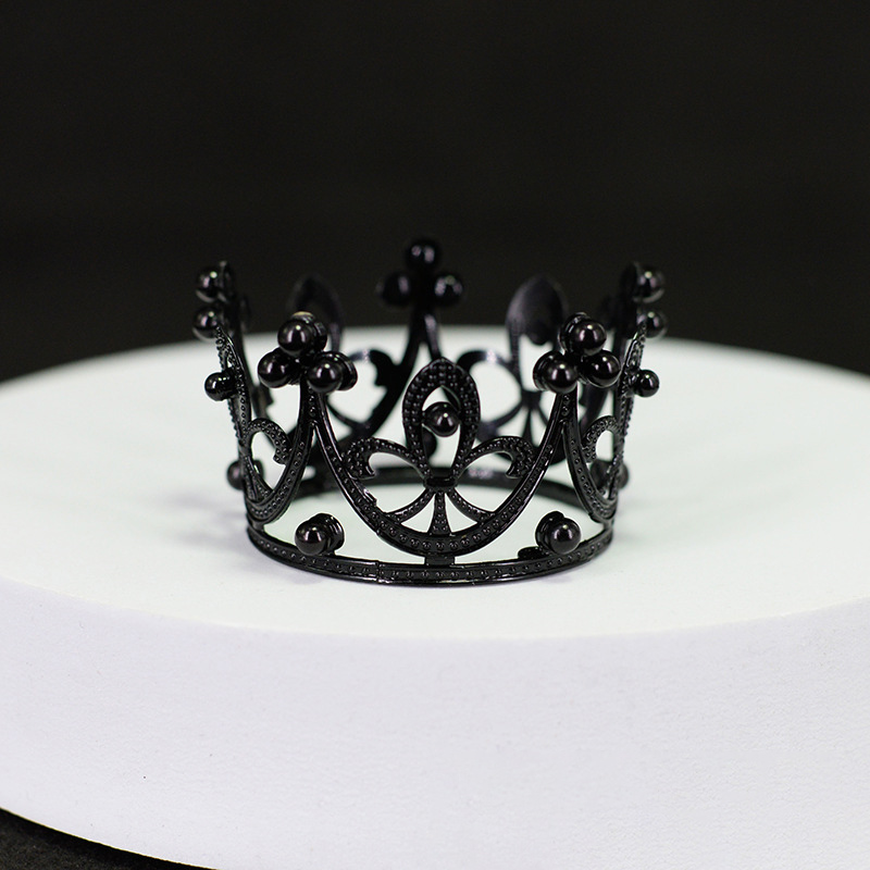 Round Bridal Tiara European Design - Full Crown Hair Accessory for Bride, Flower Girl Hair Decoration, Birthday Cake Topper & Gift Option