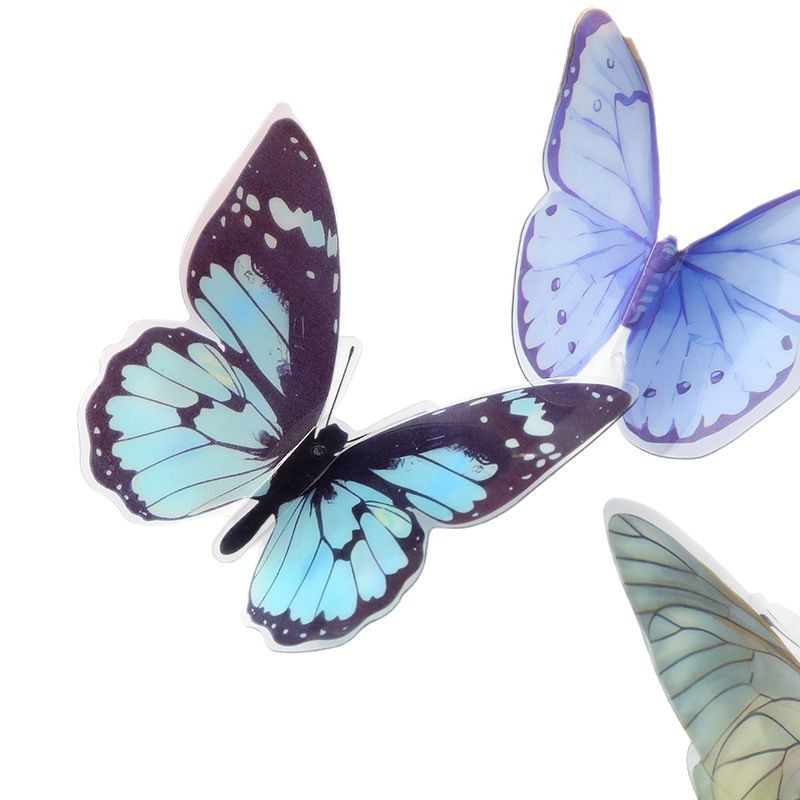 Lifelike 3D Butterfly Stickers: Dual-Purpose Wall Art & Cake Toppers, Premium PVC Material