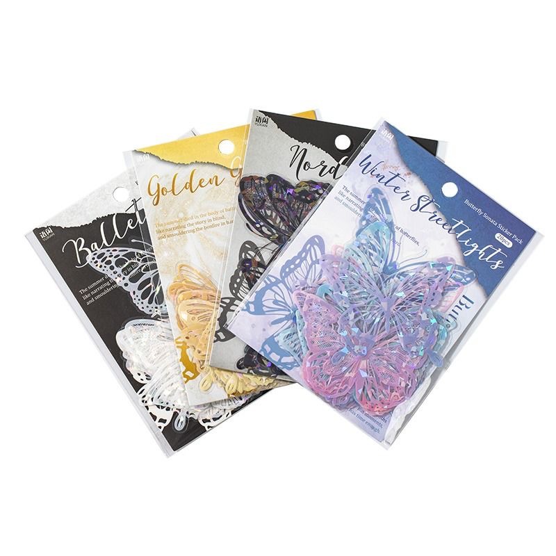 3D Hot Stamping PET Shell Gloss Butterfly Stickers - DIY Cake Decorations, Party Supplies & Cake Toppers for Butterfly Themed Events