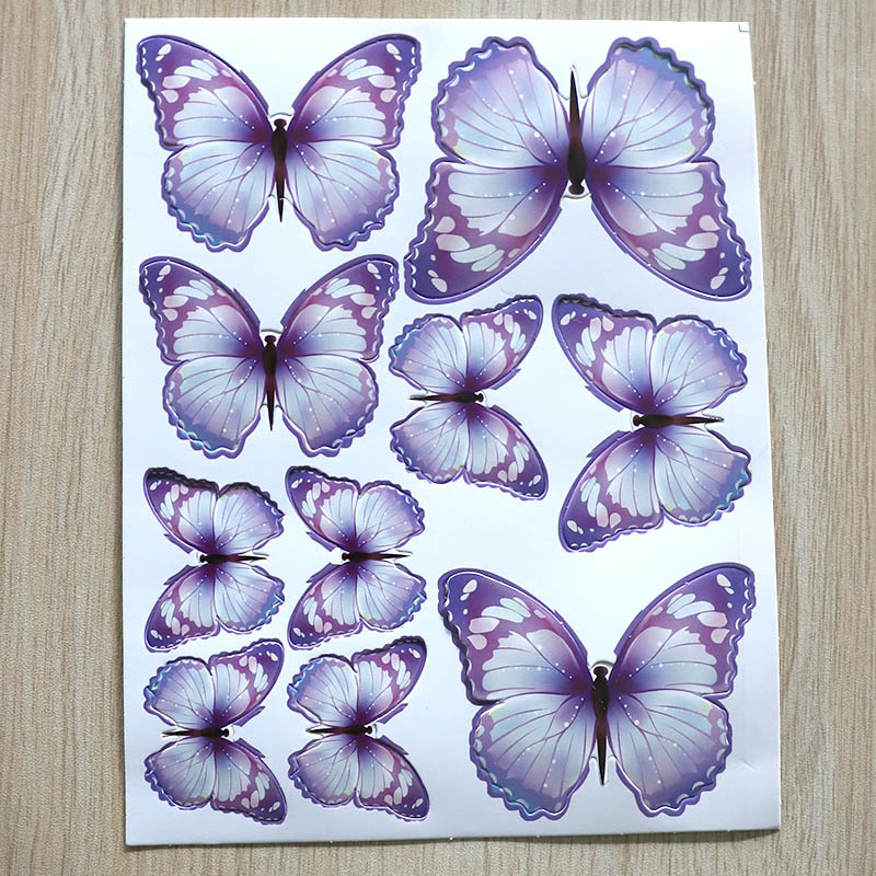 DIY Colorful Glittering Gold-Foil Butterflies & Wave Flags - Baking Toppers for Birthday Cakes, Perfect for Decorating Internet-Famous Dessert Tables