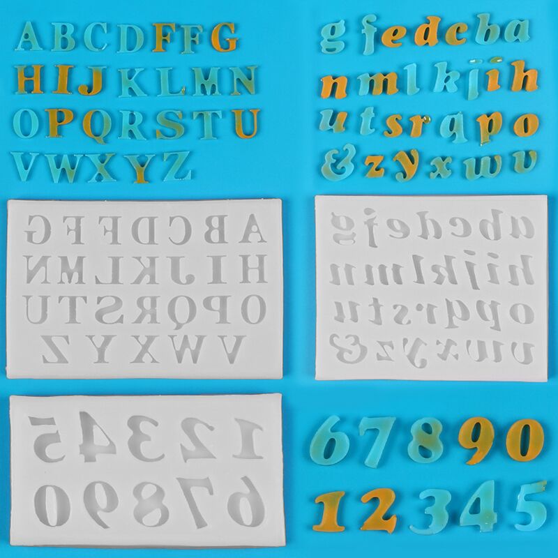 DIY Baking Uppercase Letter & Number Silicone Molds, Liquid Silicone Molds for Cake Decorating, Fondant, Clay & Chocolate