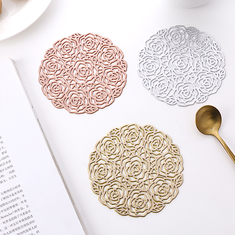 Statement Table Setting: Rose Patterned Coasters & Placemats for Special Moments