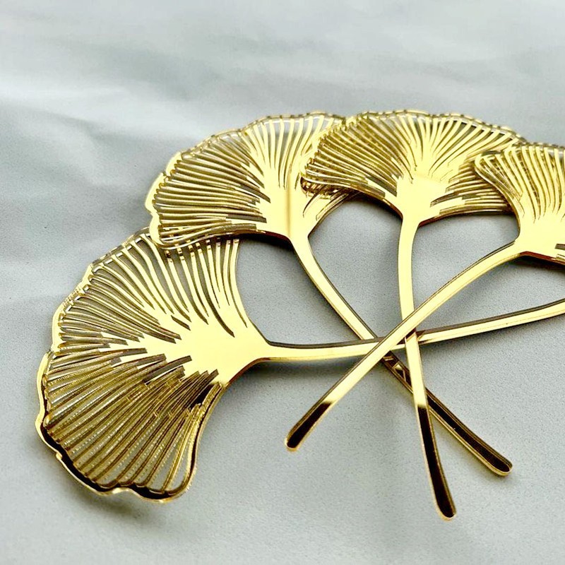 Natural Ginkgo Leaf Cake Stake | Acrylic Autumn Wedding Birthday Cake Topper | Minimalist Forest Cake Decor