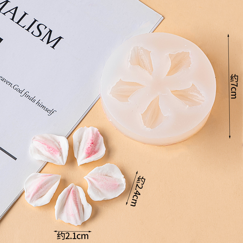 Flower Petal Silicone Mold Set Five-Petal Rose Peony Flower Shaped Molds for Chocolate Fondant Cake Decoration Epoxy Resin DIY Craft Making
