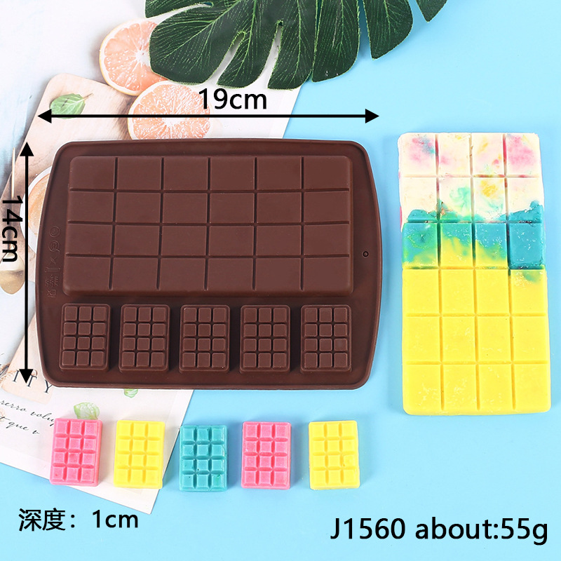 DIY Silicone Chocolate Bar Molds - Building Block & Geometric Pattern Molds for Fondant, Cake Decorating & Baking