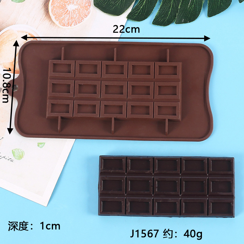 DIY Silicone Chocolate Bar Molds - Building Block & Geometric Pattern Molds for Fondant, Cake Decorating & Baking
