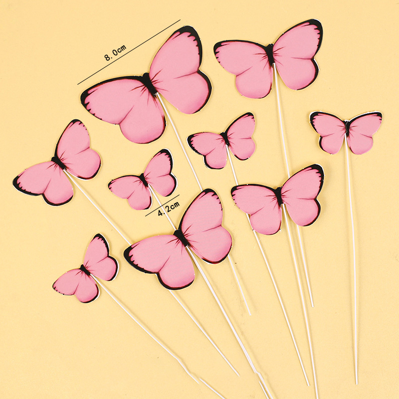 DIY Colorful Glittering Gold-Foil Butterflies & Wave Flags - Baking Toppers for Birthday Cakes, Perfect for Decorating Internet-Famous Dessert Tables