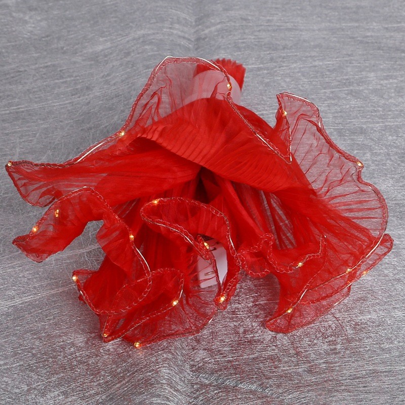 28cm Pleated Tulle Flower Wrapping Paper Pearl Wave Mesh for Bouquet & Floral Gifts