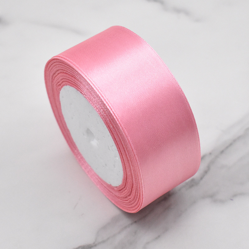 4cm Wide Solid Satin Ribbon Roll DIY Rose Flower Making Bow Ribbon Gift Wrapping Bouquet Packaging Wedding Party Hanging Decorative Ribbon