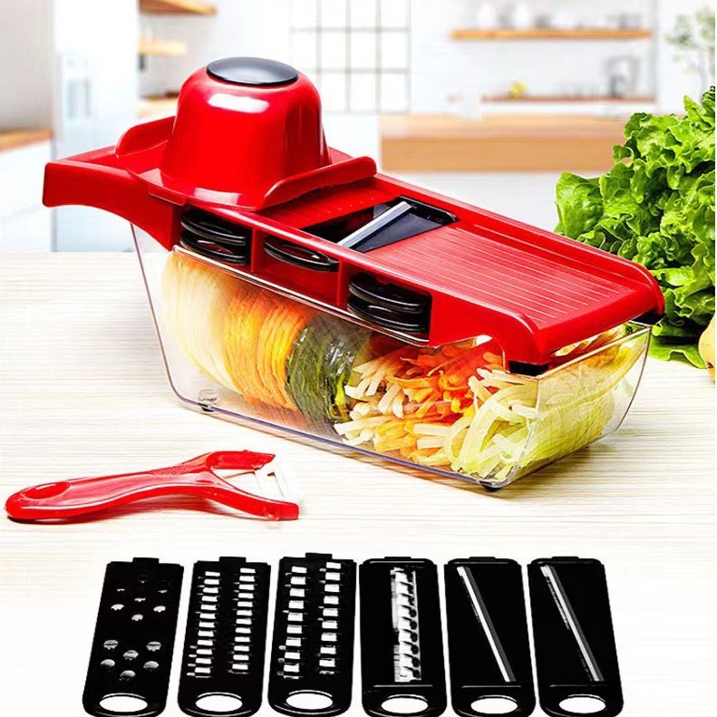 Multi-Functional Vegetable Chopper for Kitchen, Home Potato/Radish Shredder, 16-in-1 Dicing Slicing Shredding Tool