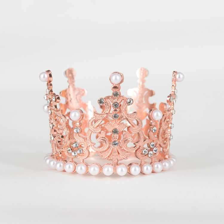 Full Diamond Pearl Bridal Large Crown - New Style Adult Wedding Headpiece, Reusable as Birthday Baking Cake Decoration
