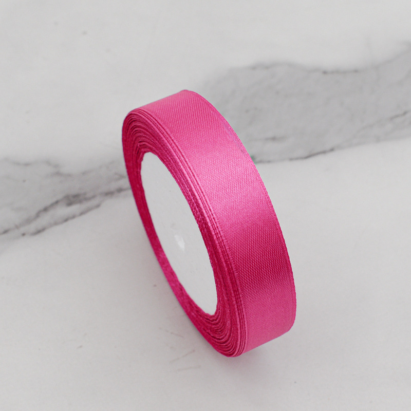 2cm Wide Satin Ribbon Roll Solid Color Gift Wrapping Ribbon for Flower Bouquet Baking Packaging DIY Bow Wedding Party Decoration Ribbon