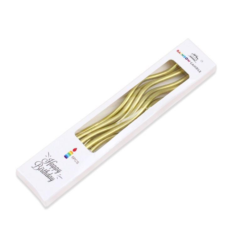 Creative Bent Cake Candles | Electroplated 5-Color Vintage Candle Toppers | Birthday Party Dessert Table Decoration