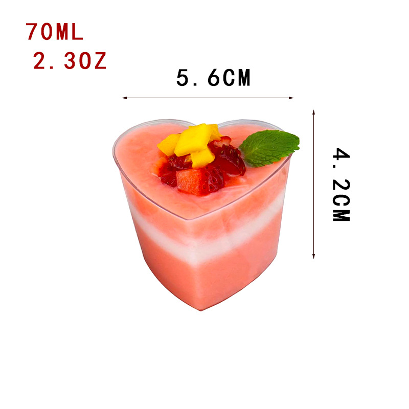 Disposable Plastic Trapezoidal Dessert Cups Gold Mousse Cup Ice Cream Cup Parfait Cup Chocolate Dessert Cup with Spoons