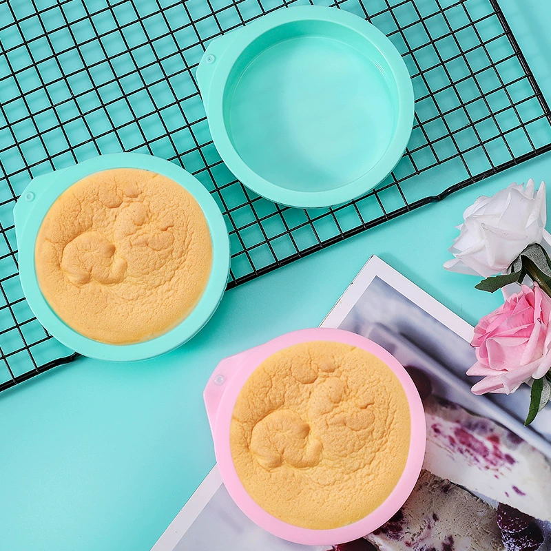 Round Silicone Cake Pan Non-Stick Food Grade Chiffon Mousse Layer Cake Baking Mold for Oven, Available in 4/6/8 Inch Sizes
