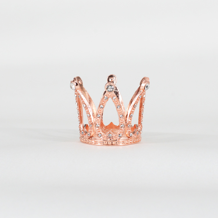 Princess Rhinestone Crown - Round Heart Design, Dual Use for Kids' Birthday Cake Decoration & Stage Performance Accessories