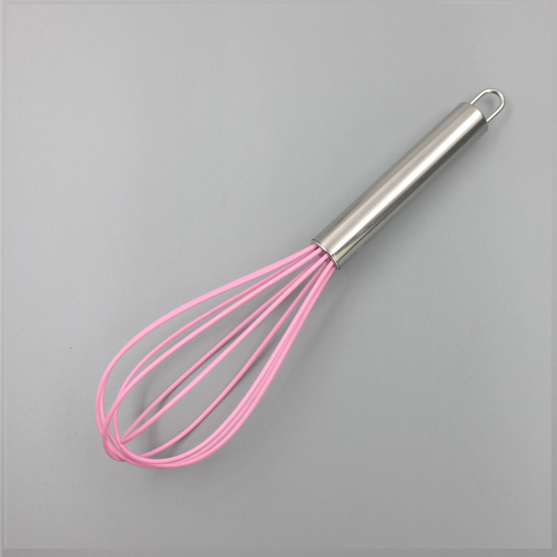 Stainless Steel Handle Silicone Whisk - 8/10/12 Inch Heat Resistant Kitchen Mixer