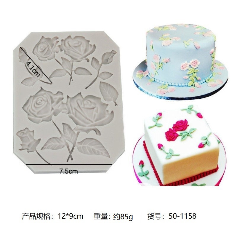 Bird, Butterfly & Rose Silicone Fondant Molds, Floral & Animal Shapes for Cake Decorating, Sugarcraft & Baking