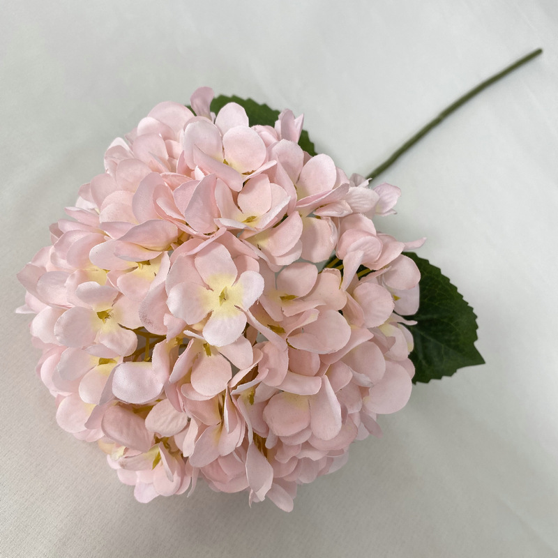 Cross-Border Single Stem Fuzzy Hydrangea Artificial Flower for Wedding Hall Home Desktop Decoration