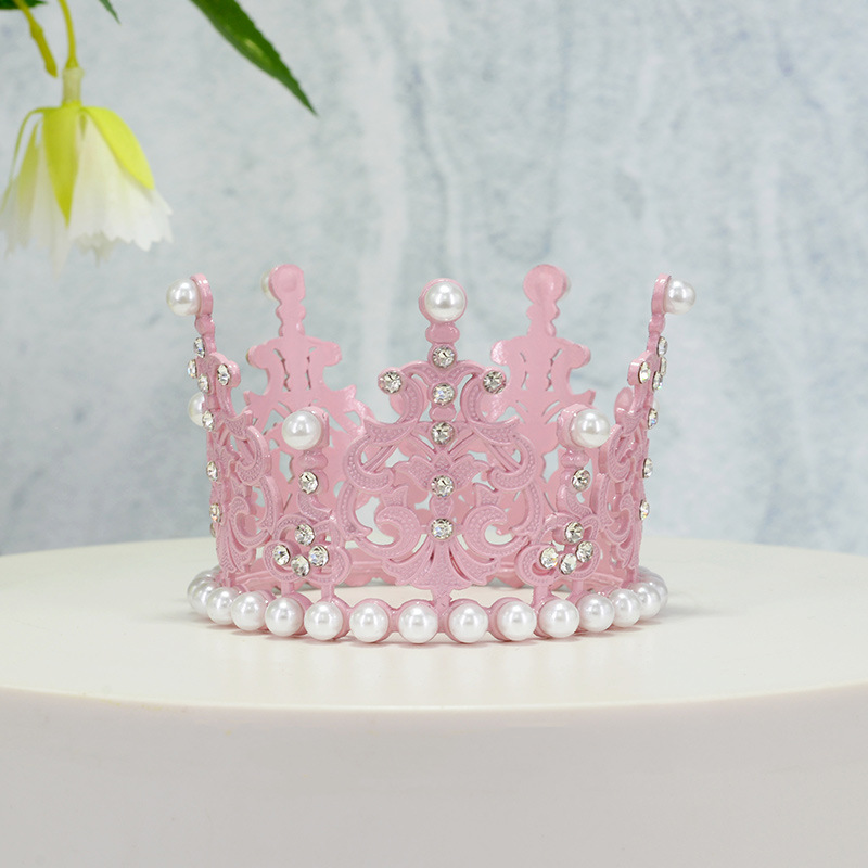 Full Diamond Pearl Bridal Large Crown - New Style Adult Wedding Headpiece, Reusable as Birthday Baking Cake Decoration