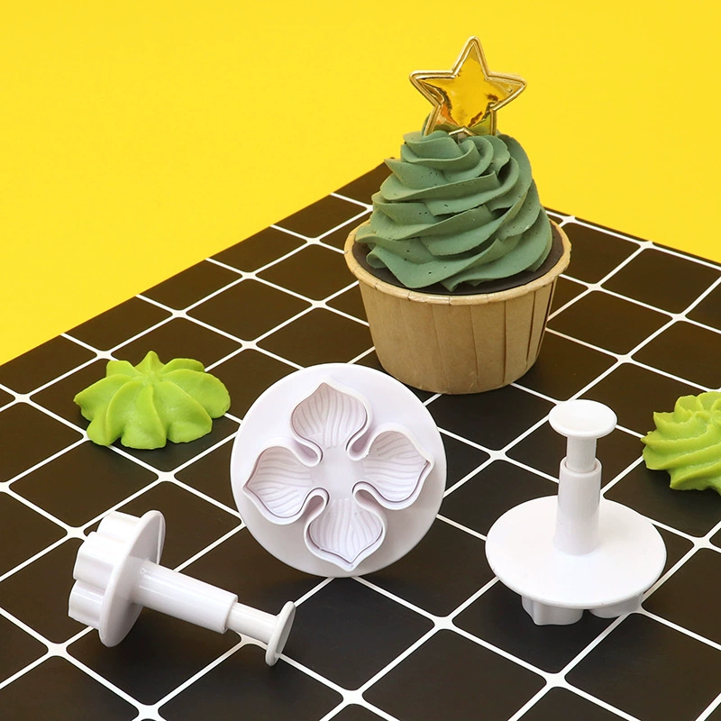 3Pcs Hydrangea Flower Spring Plunger Cutter Set - Plastic Fondant & Cookie Molds for Baking