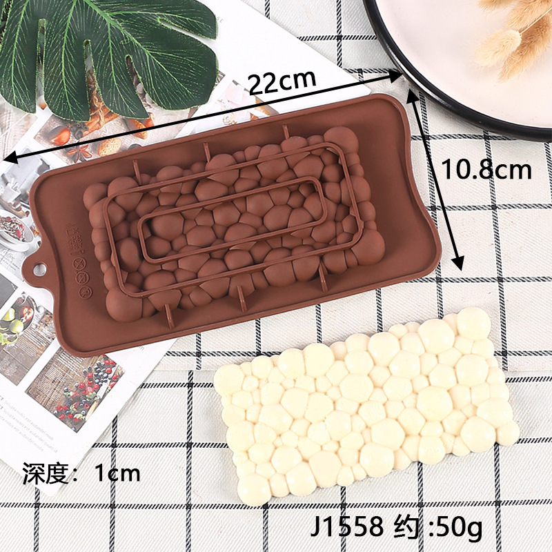 DIY Silicone Chocolate Bar Molds - Building Block & Geometric Pattern Molds for Fondant, Cake Decorating & Baking