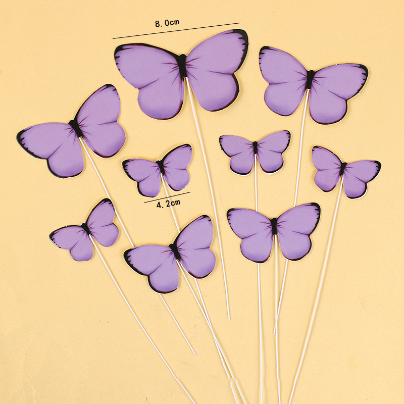 DIY Colorful Glittering Gold-Foil Butterflies & Wave Flags - Baking Toppers for Birthday Cakes, Perfect for Decorating Internet-Famous Dessert Tables