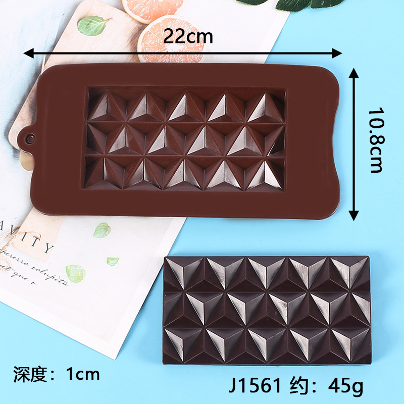 DIY Silicone Chocolate Bar Molds - Building Block & Geometric Pattern Molds for Fondant, Cake Decorating & Baking