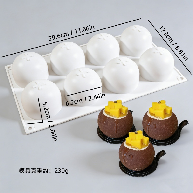 Multi Cavity Fruit Shaped Silicone Mold Lemon Mango Blueberry Coconut Peach Mousse Cake Chocolate Candy Baking Molds