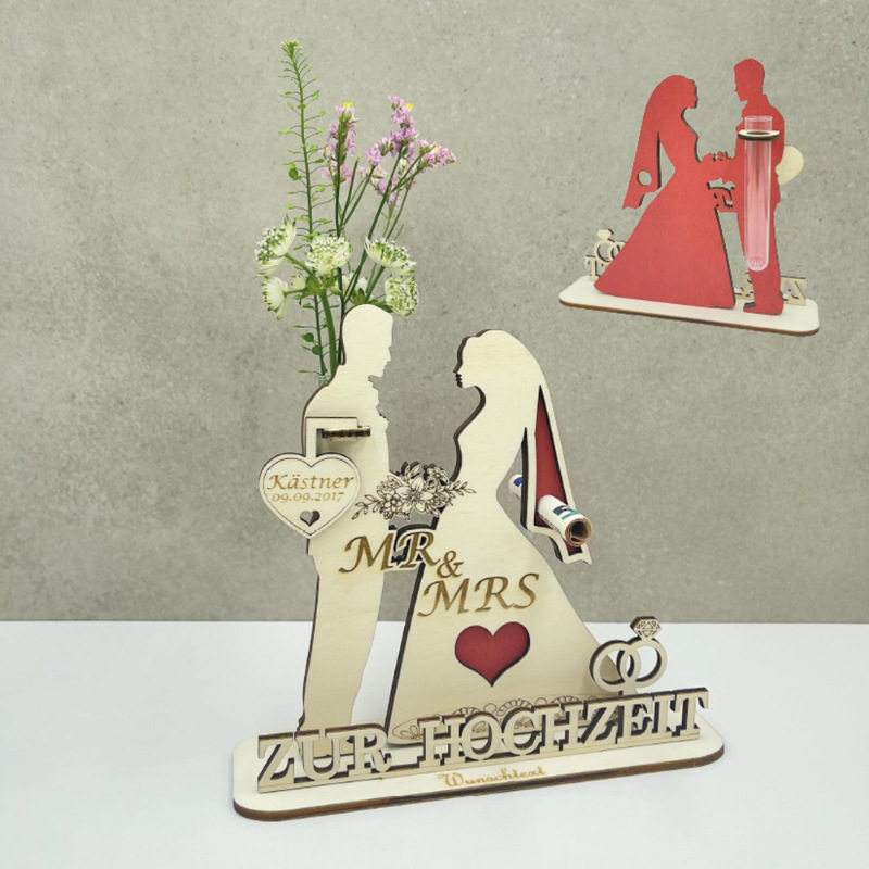 Newlywed Home Decor Collection | Handcrafted Wooden Centerpiece for Entryway & Bedroom, Wedding Gift Art for Couples, Coordinated Tabletop Display with Romantic Aesthetic