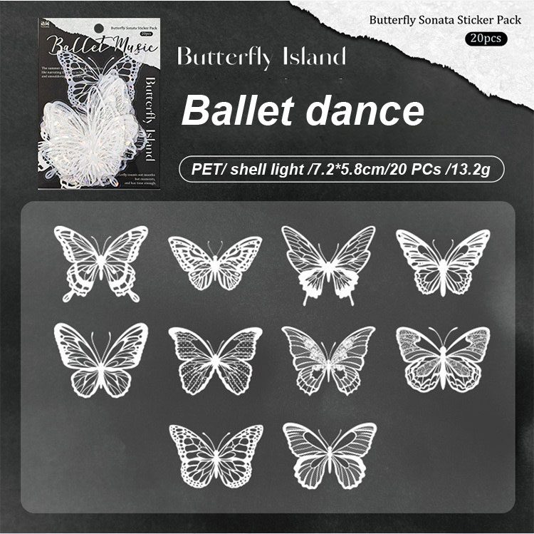 3D Hot Stamping PET Shell Gloss Butterfly Stickers - DIY Cake Decorations, Party Supplies & Cake Toppers for Butterfly Themed Events