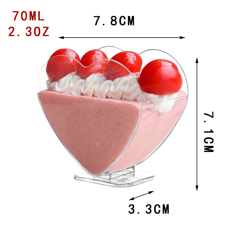 Disposable Plastic Trapezoidal Dessert Cups Gold Mousse Cup Ice Cream Cup Parfait Cup Chocolate Dessert Cup with Spoons