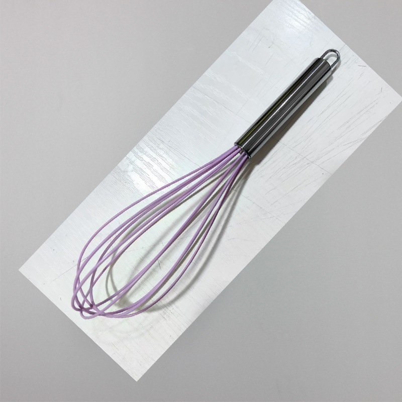 Stainless Steel Handle Silicone Whisk - 8/10/12 Inch Heat Resistant Kitchen Mixer