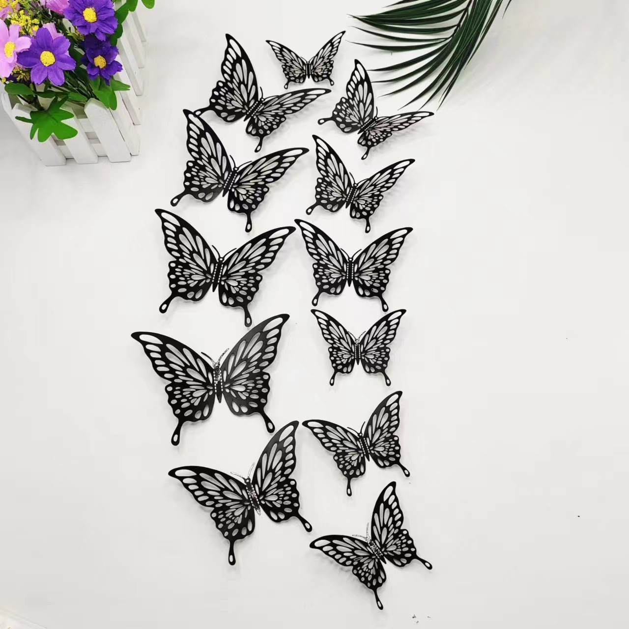 Shimmering Butterfly Magic: Metallic Decor for Your Walls & Cakes, 12-Piece Set in 11 Colors