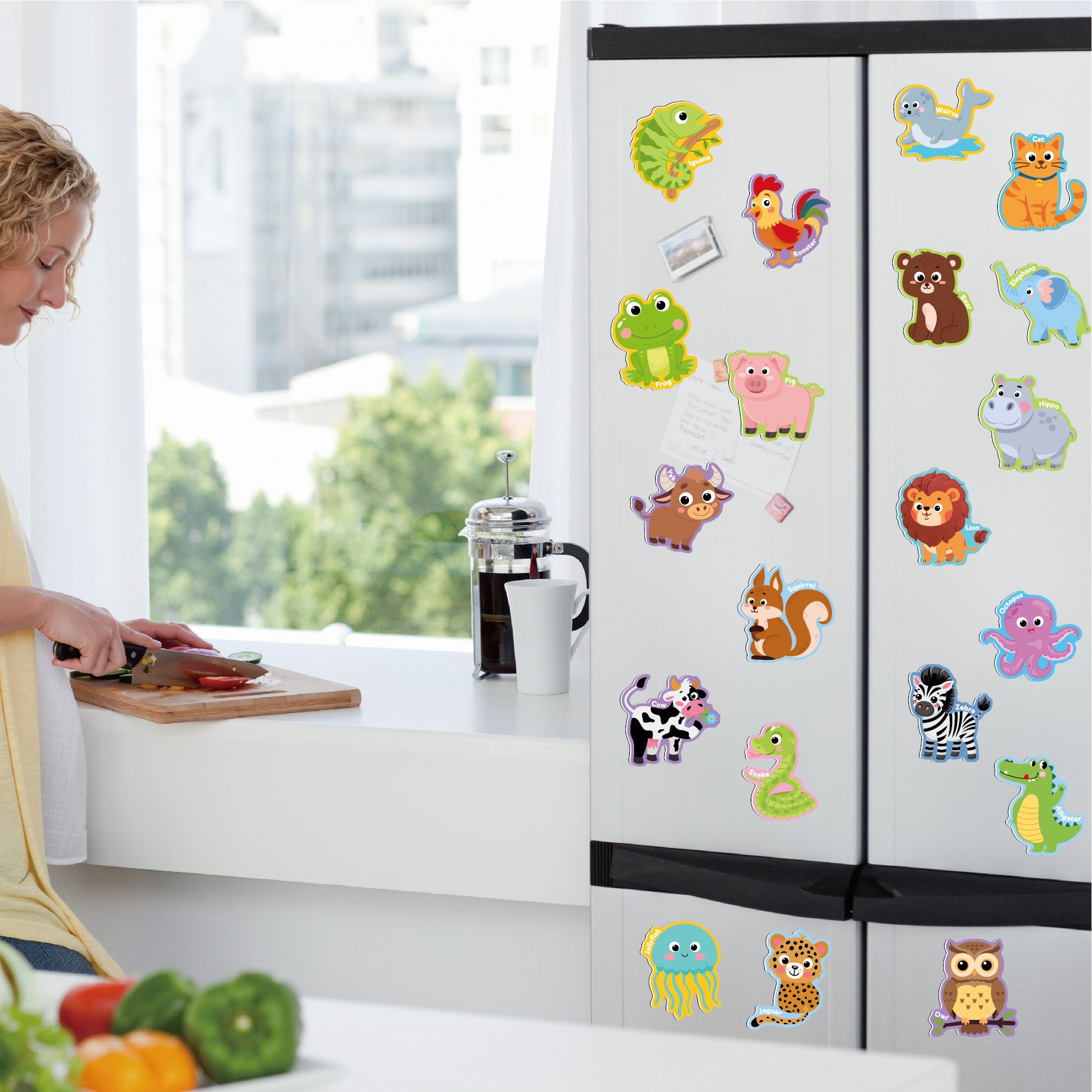 Educational Animal Fridge Magnets Set | Soft Flexible Magnets for Toddlers, Cute Zoo & Farm Animals for Playroom, Classroom & Refrigerator Fun