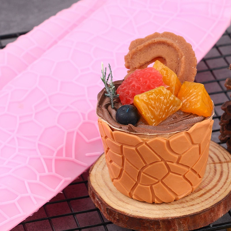 Large Wood Bark Texture Silicone Mat, Fondant Impression Mold for Cake Sides, Chocolate & Clay Decorating