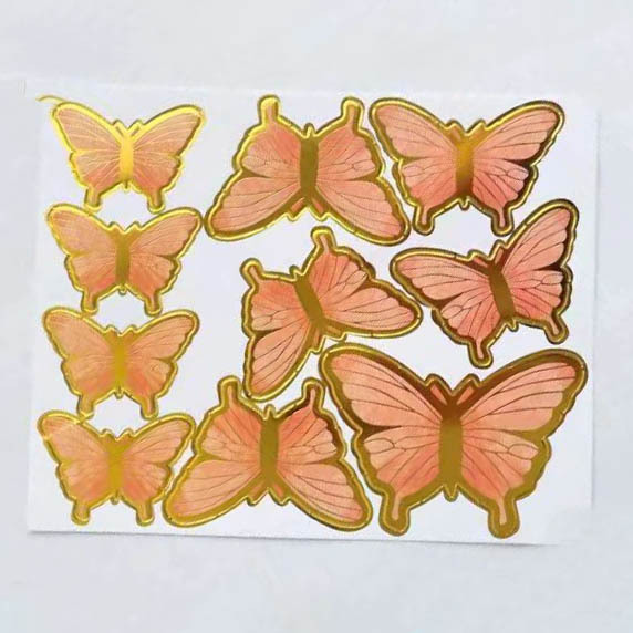 DIY Colorful Glittering Gold-Foil Butterflies & Wave Flags - Baking Toppers for Birthday Cakes, Perfect for Decorating Internet-Famous Dessert Tables