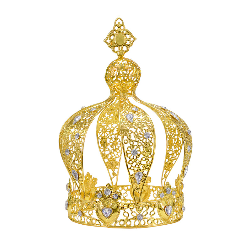 European Retro Metal Castle Tiara - Queen-Style Bold Crown, Perfect for Wedding, Holiday, Birthday | Flower Decoration & Cake Topper
