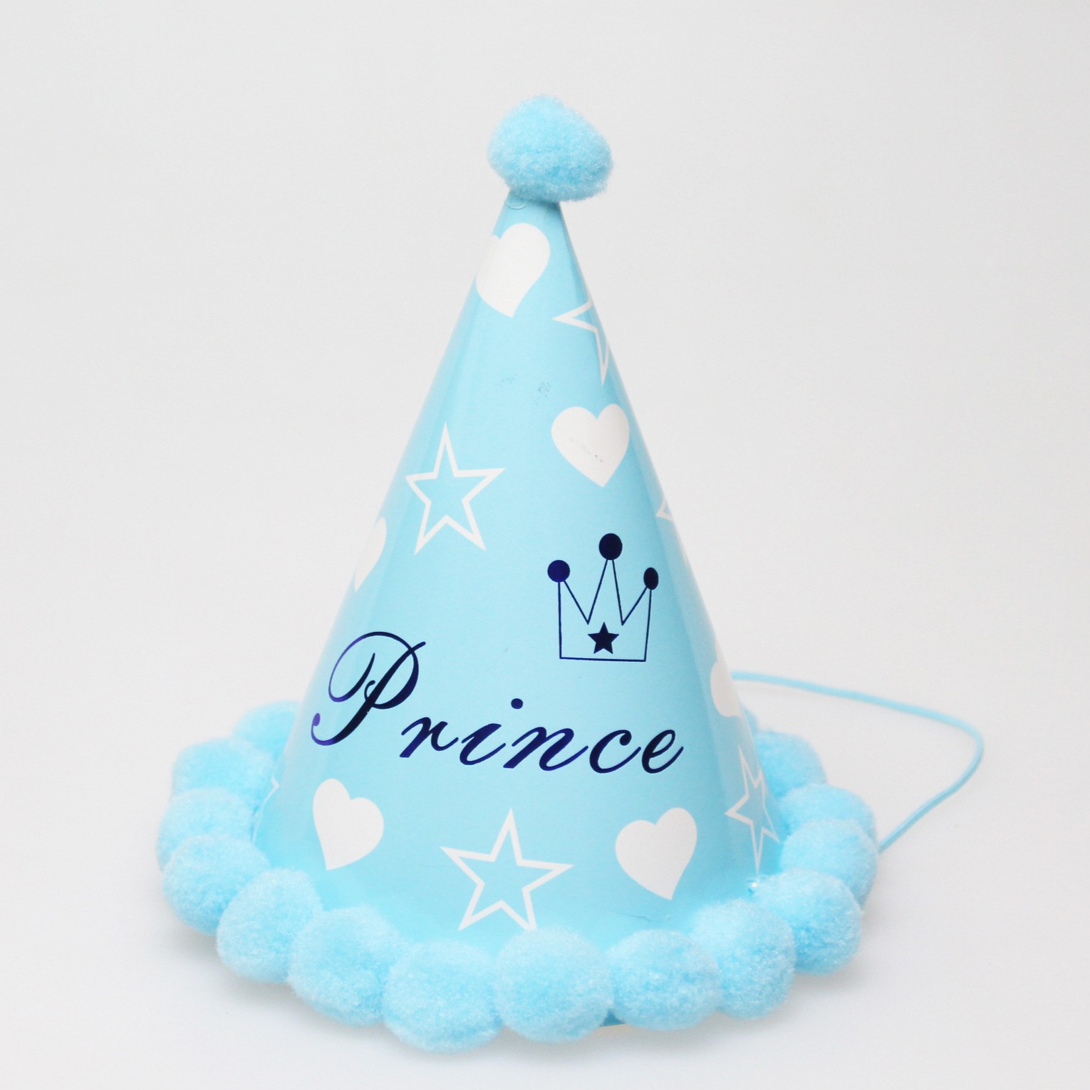 Pom Pom Birthday Party Hats, Colorful Paper Cone Hat for Kids Baby Birthday Party Decor