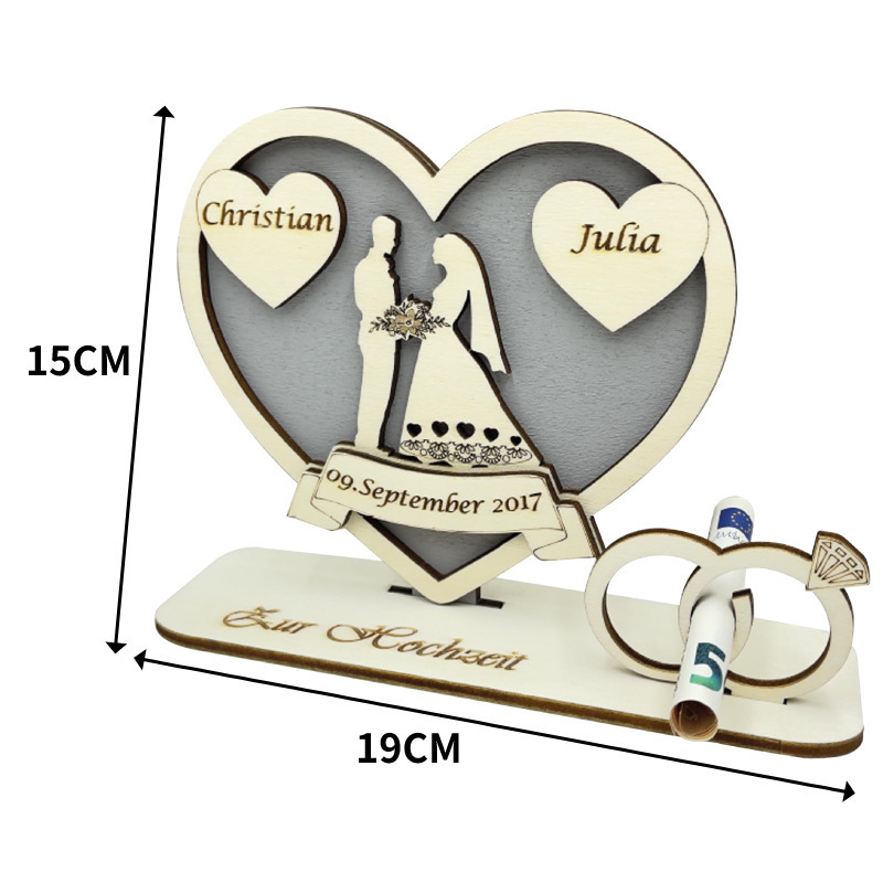 Newlywed Home Decor Collection | Handcrafted Wooden Centerpiece for Entryway & Bedroom, Wedding Gift Art for Couples, Coordinated Tabletop Display with Romantic Aesthetic