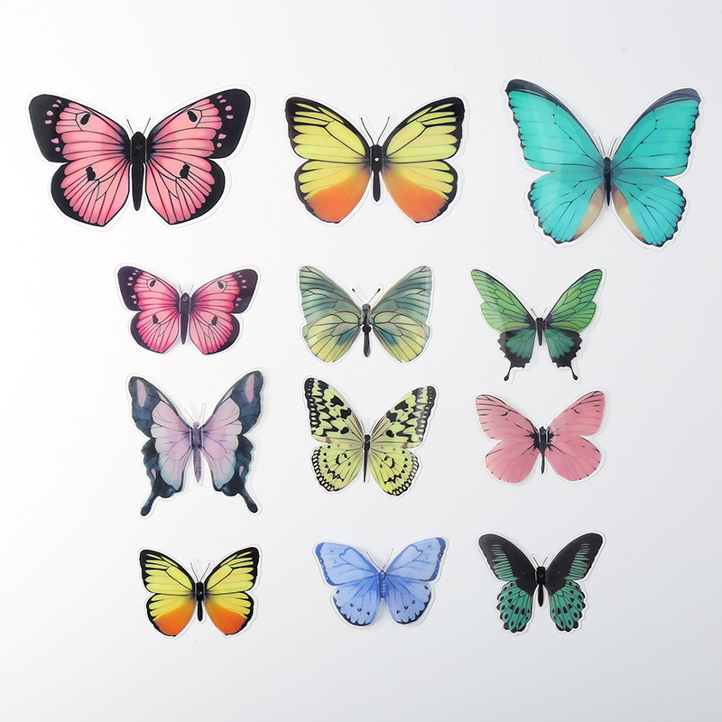 Lifelike 3D Butterfly Stickers: Dual-Purpose Wall Art & Cake Toppers, Premium PVC Material