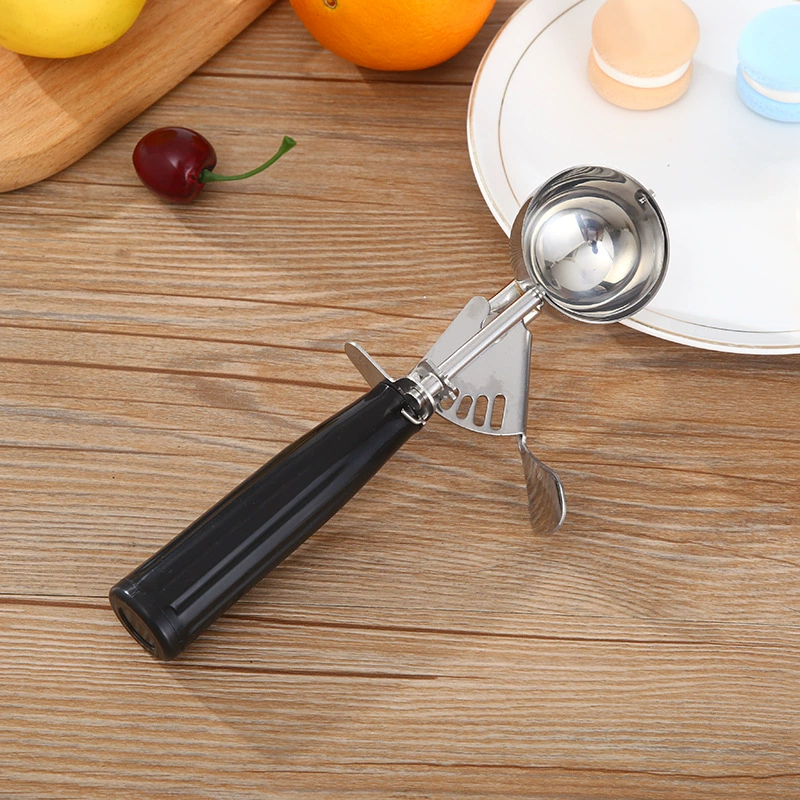 Stainless Steel Trigger Ice Cream Scoop, Professional Metal Scooper with Trigger Release