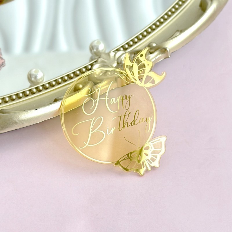 Natural Ginkgo Leaf Cake Stake | Acrylic Autumn Wedding Birthday Cake Topper | Minimalist Forest Cake Decor