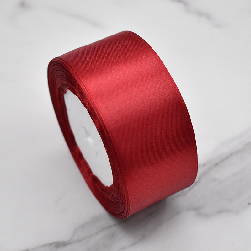 4cm Wide Solid Satin Ribbon Roll DIY Rose Flower Making Bow Ribbon Gift Wrapping Bouquet Packaging Wedding Party Hanging Decorative Ribbon