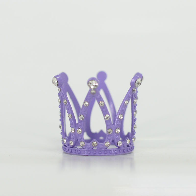 Princess Rhinestone Crown - Round Heart Design, Dual Use for Kids' Birthday Cake Decoration & Stage Performance Accessories