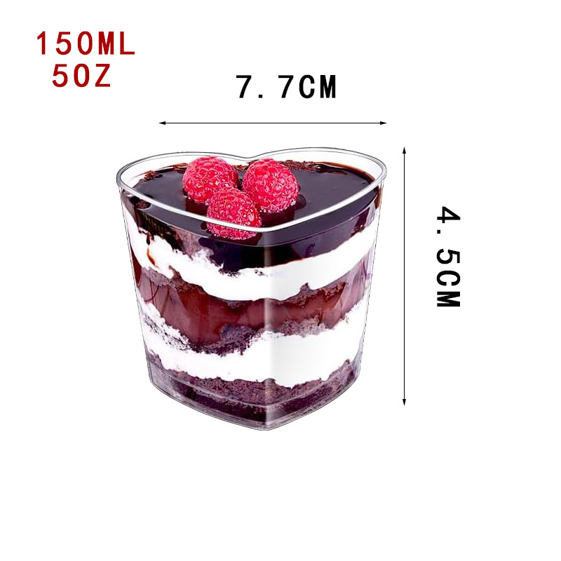 Disposable Plastic Trapezoidal Dessert Cups Gold Mousse Cup Ice Cream Cup Parfait Cup Chocolate Dessert Cup with Spoons
