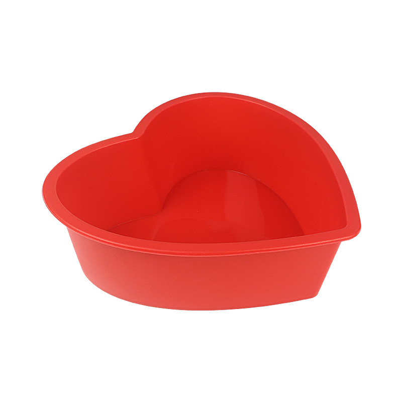 6 Inch Heart Shaped Silicone Cake Pan Non-Stick Food Grade Chiffon Mousse Baking Mold Oven Safe Valentine’s Day Dessert Baking Tool